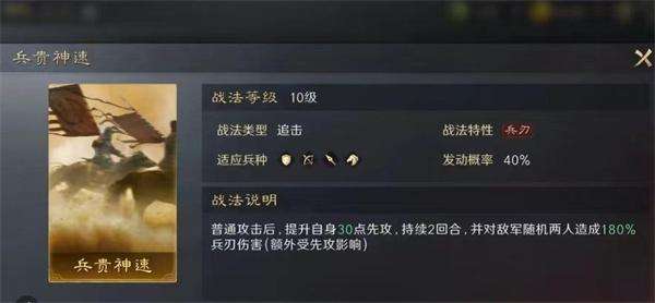 三国谋定天下兵贵神速战法怎么用